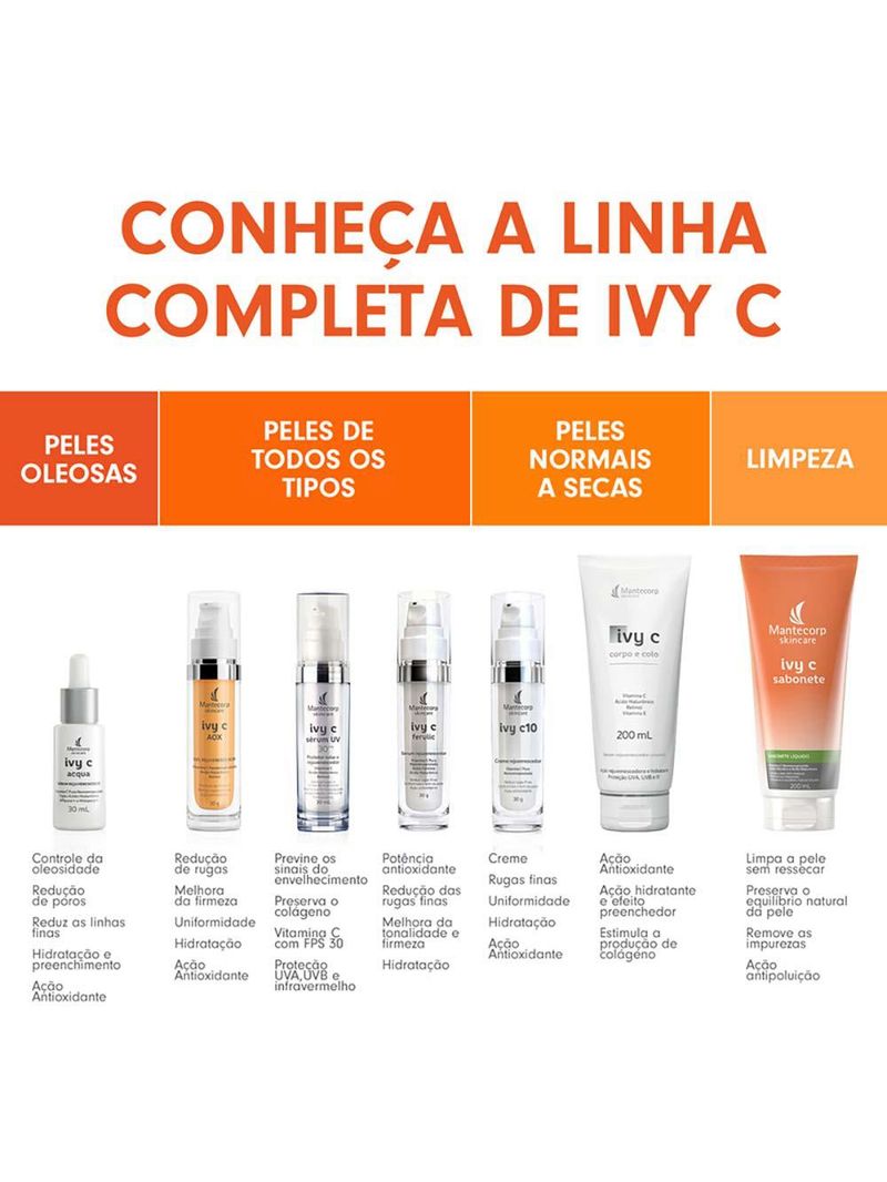Rejuvenescedor facial mantecorp skincare - ivy c acqua