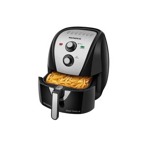 Fritadeira elétrica sem Óleo air fryer mondial afn-60 6l preta/inox