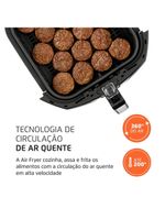 Fritadeira elétrica sem Óleo air fryer mondial afn-60 6l preta/inox