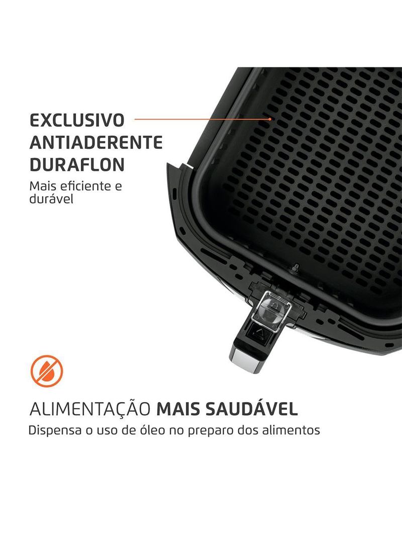 Fritadeira elétrica sem Óleo air fryer mondial afn-60 6l preta/inox