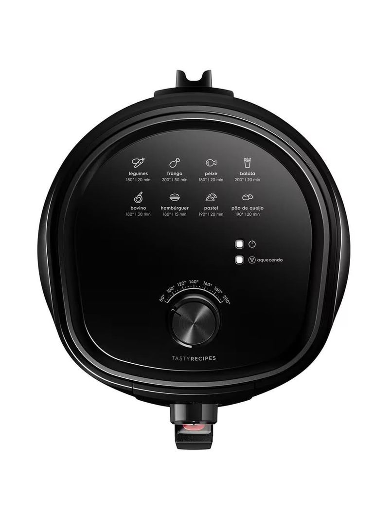 Fritadeira elétrica sem Óleo air fryer electrolux eaf10 efficient por rita lobo com 3,2l - preta