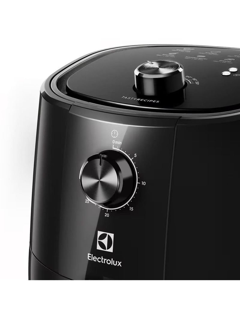 Fritadeira elétrica sem Óleo air fryer electrolux eaf10 efficient por rita lobo com 3,2l - preta