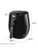 Fritadeira elétrica sem Óleo air fryer electrolux eaf10 efficient por rita lobo com 3,2l - preta