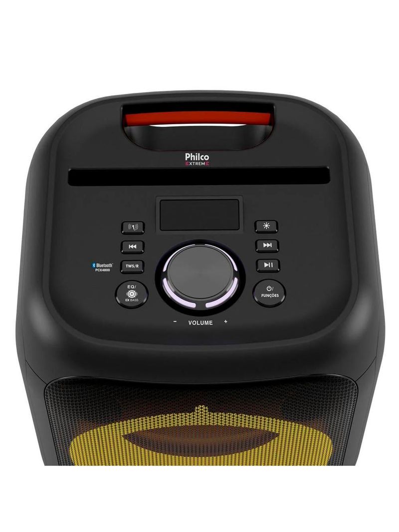Caixa de som amplificada philco flash light pcx4800, bluetooth, entrada usb e bateria interna - 380w rms
