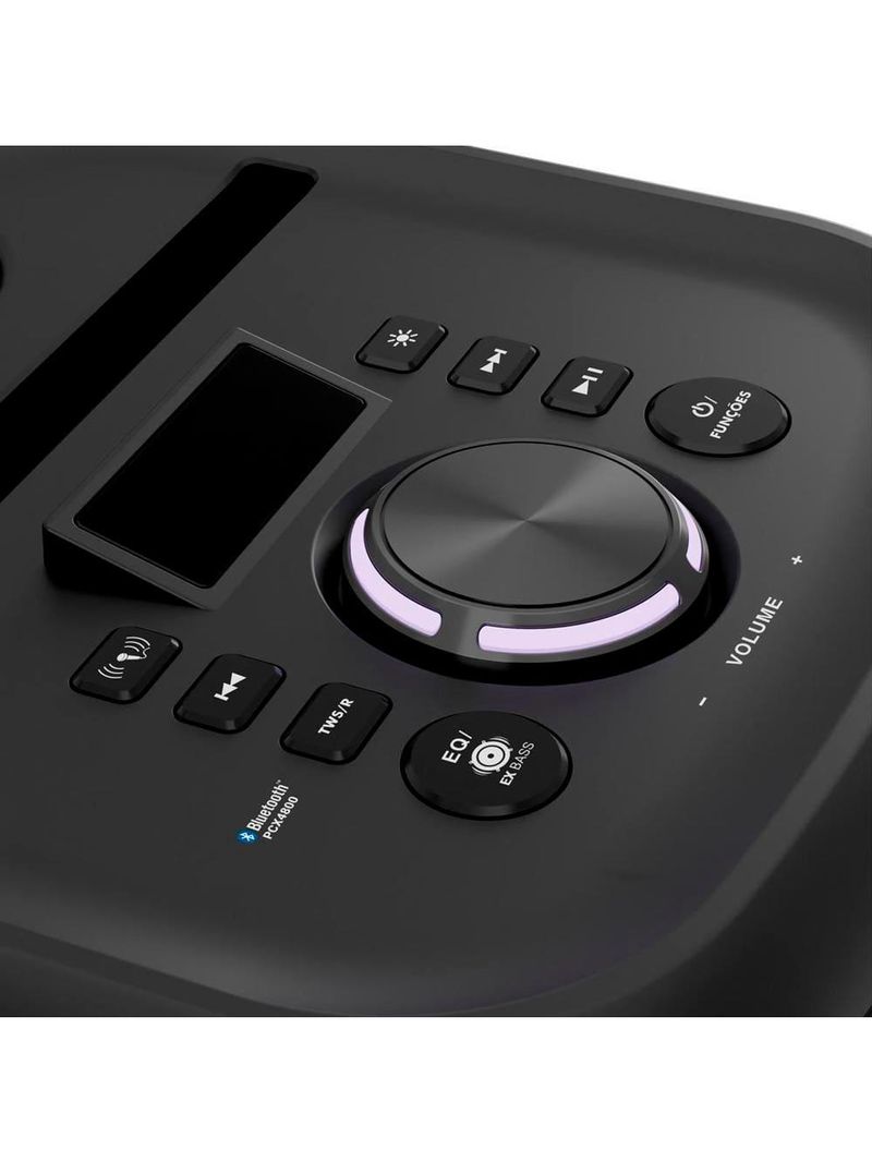 Caixa de som amplificada philco flash light pcx4800, bluetooth, entrada usb e bateria interna - 380w rms