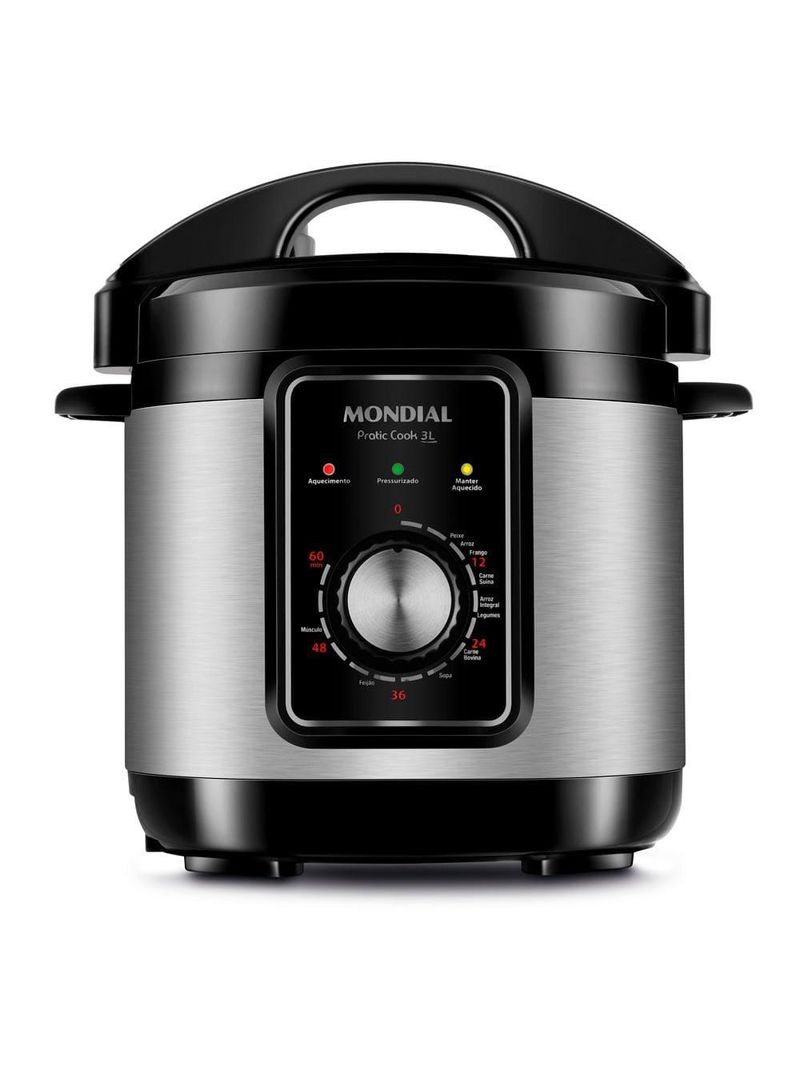 Panela elétrica de pressão mondial pe-47 pratic cook 3l - inox