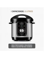 Panela elétrica de pressão mondial pe-47 pratic cook 3l - inox