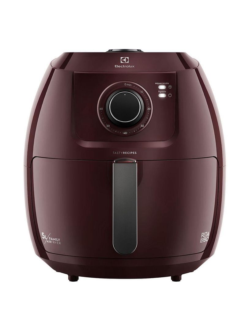 Fritadeira elétrica sem Óleo air fryer electrolux family efficient por rita lobo eaf51 5l – vermelha escura