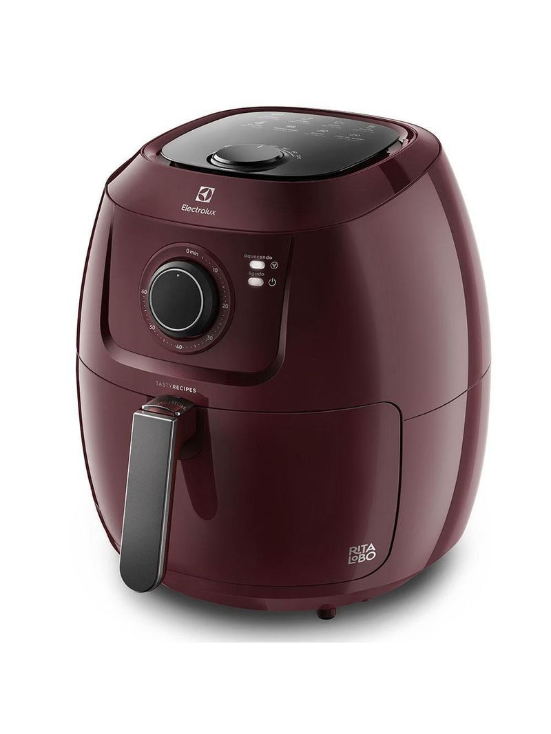 Fritadeira elétrica sem Óleo air fryer electrolux family efficient por rita lobo eaf51 5l – vermelha escura
