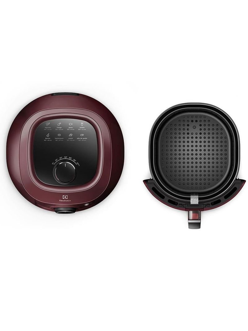 Fritadeira elétrica sem Óleo air fryer electrolux family efficient por rita lobo eaf51 5l – vermelha escura