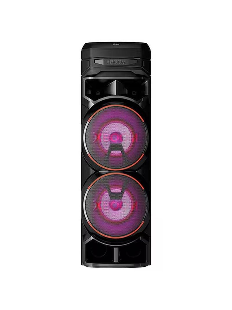 Torre de som lg xboom rnc9 com bluetooth, karaokê, entradas de microfone, guitarra e alto-falantes duplos