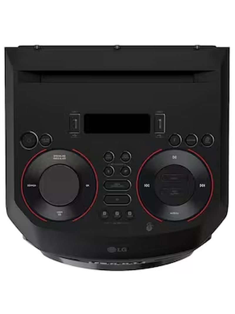 Torre de som lg xboom rnc9 com bluetooth, karaokê, entradas de microfone, guitarra e alto-falantes duplos