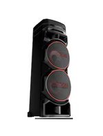 Torre de som lg xboom rnc9 com bluetooth, karaokê, entradas de microfone, guitarra e alto-falantes duplos