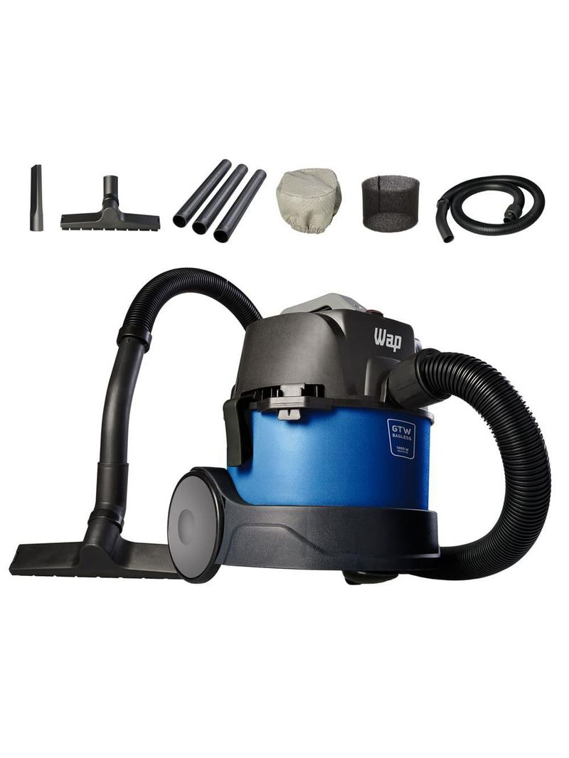 Aspirador de Água e pó wap gtw bagless 1400w compacto 6 litros com soprador e barril portátil