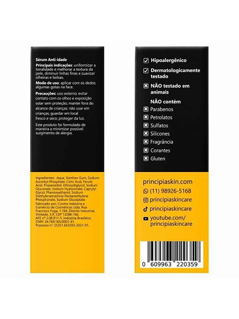 Sérum facial antioxidante principia - vc-10