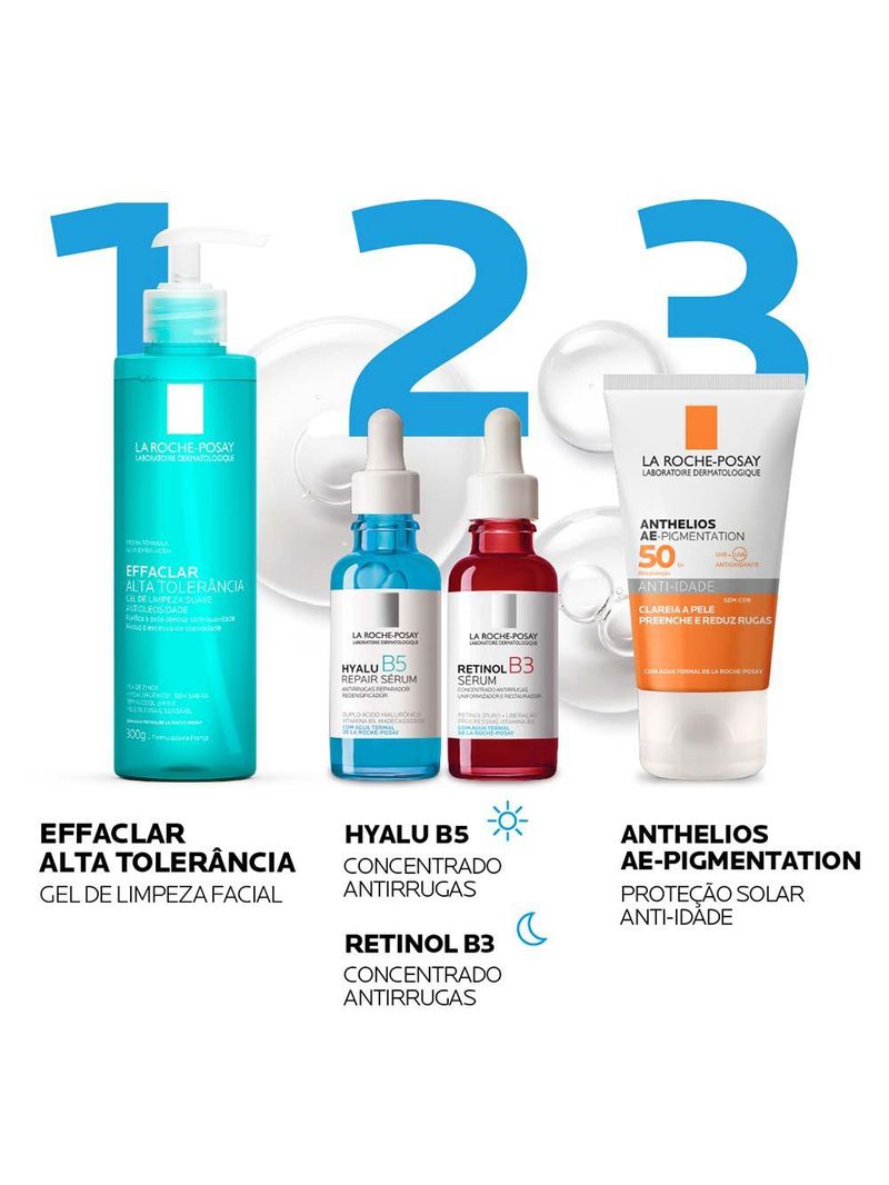 Sérum facial antirrugas com vitamina b3 e retinol puro la roche-posay retinol b3