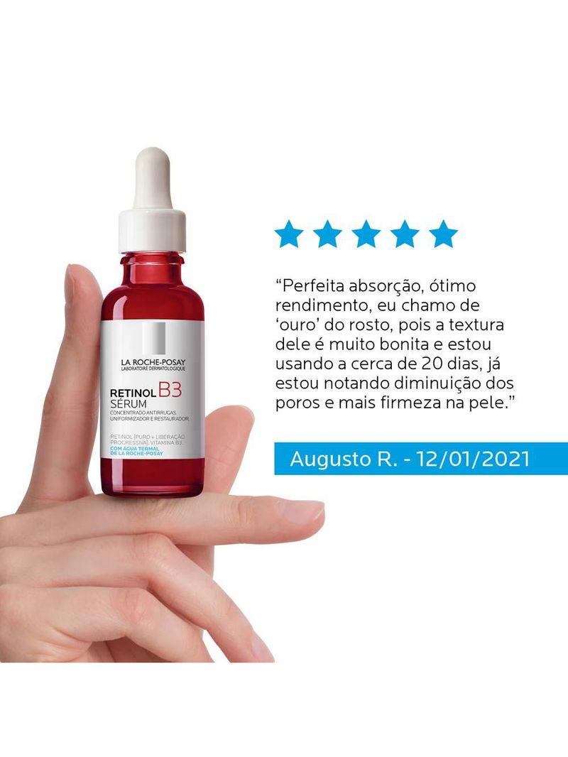 Sérum facial antirrugas com vitamina b3 e retinol puro la roche-posay retinol b3