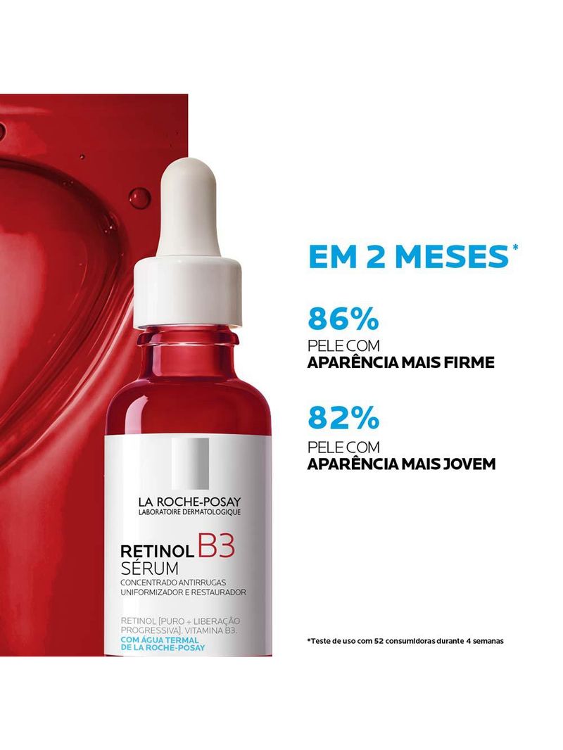 Sérum facial antirrugas com vitamina b3 e retinol puro la roche-posay retinol b3