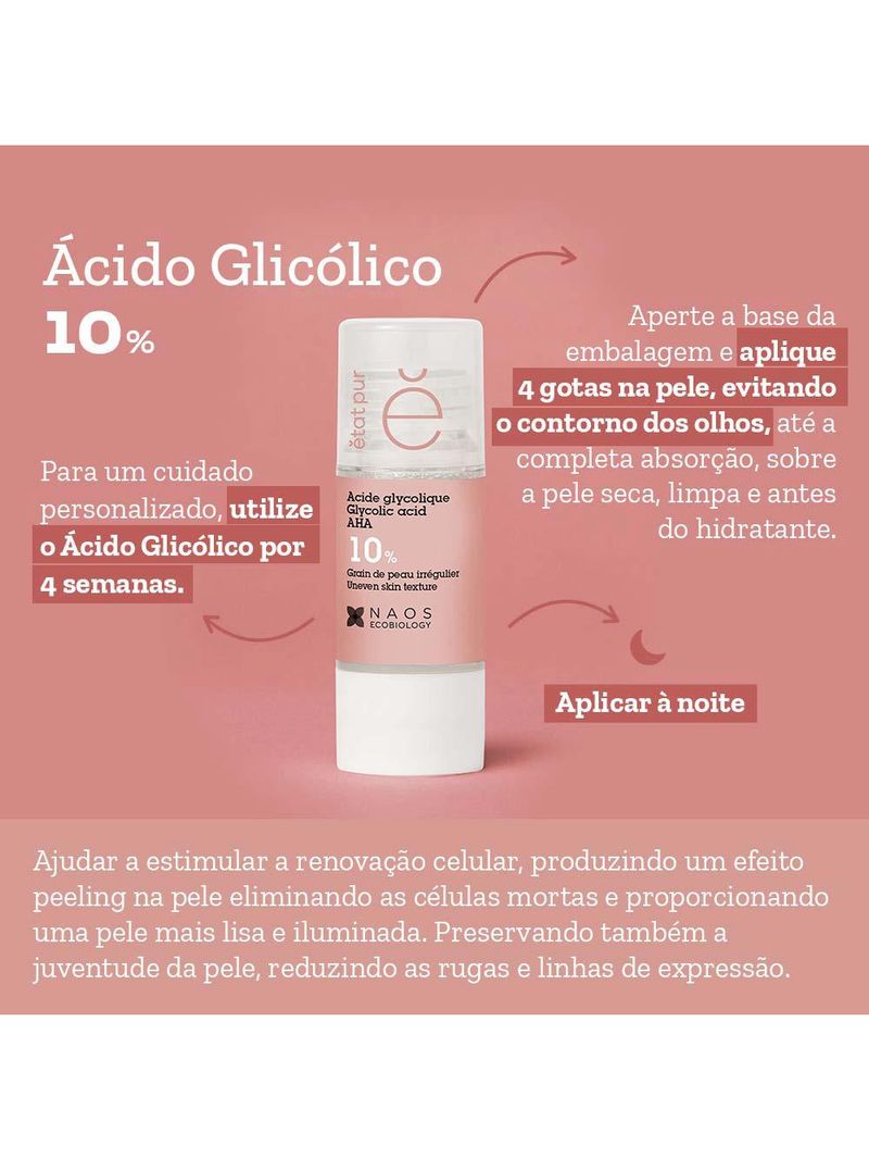 Sérum facial etat pur naos Ácido glicólico 10%