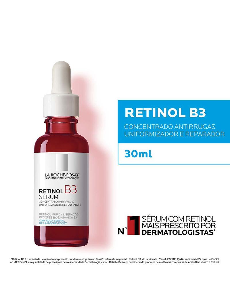 Sérum facial antirrugas com vitamina b3 e retinol puro la roche-posay retinol b3
