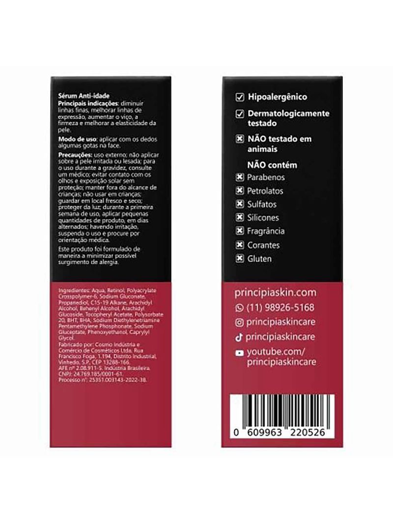 Sérum facial anti-idade principia - rn-0,3