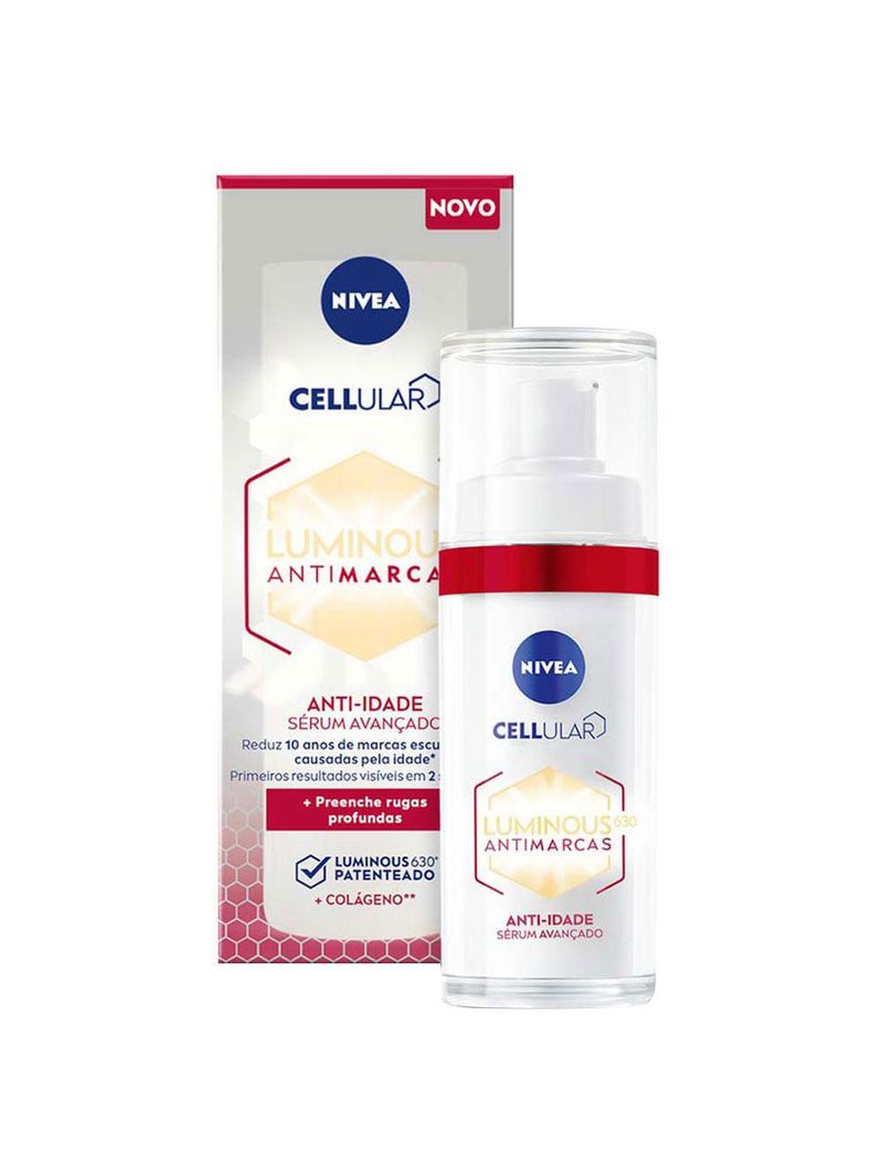 Sérum facial nivea cellular luminous 630 antimarcas anti-idade