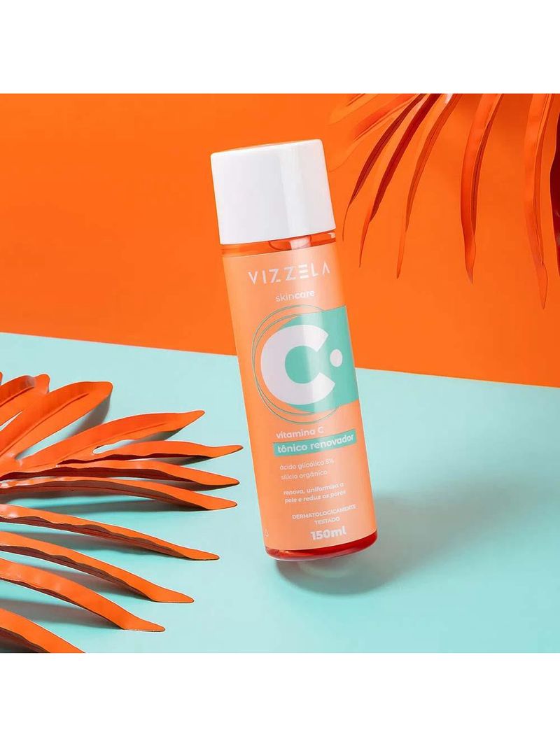 Tônico renovador facial vizzela - vitamina c