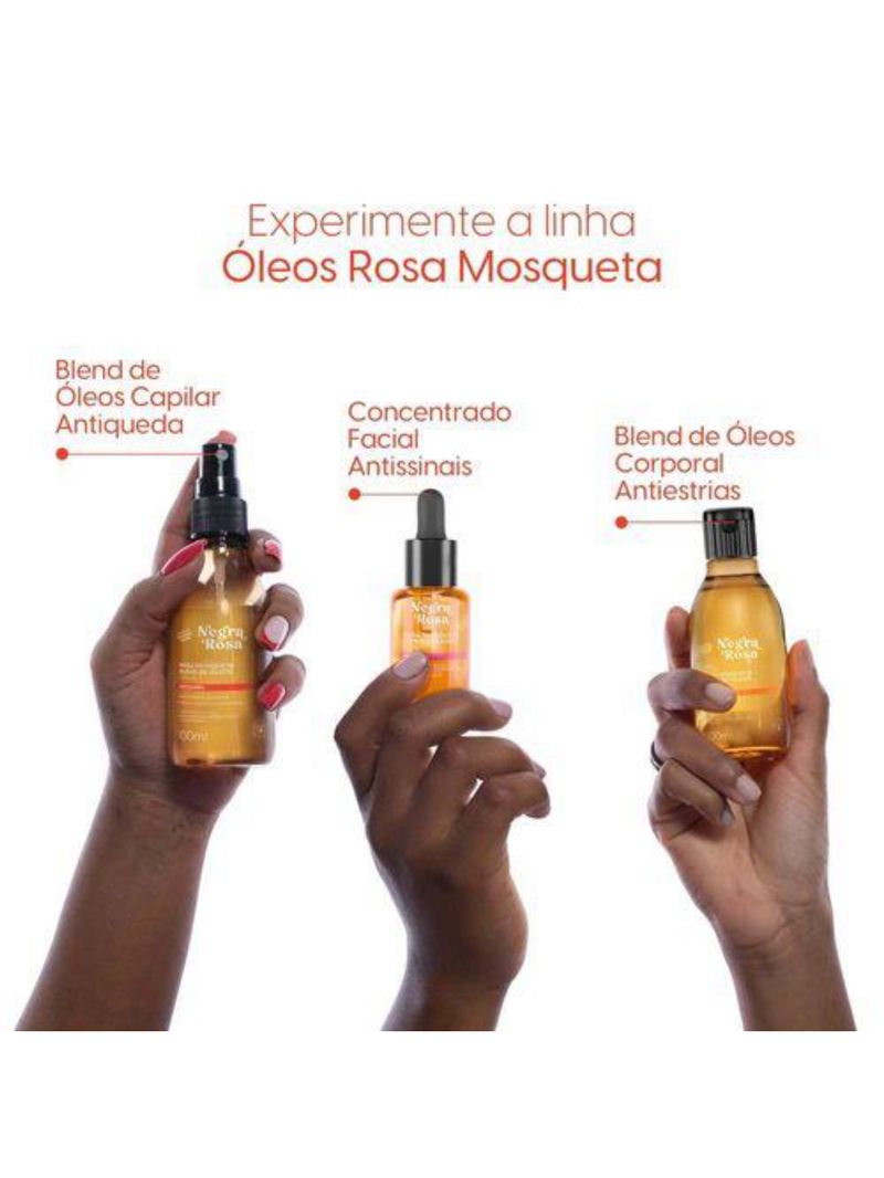 Óleo facial negra rosa - antissinais rosa mosqueta