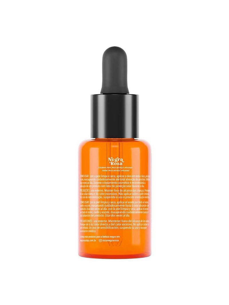 Óleo facial negra rosa - antissinais rosa mosqueta
