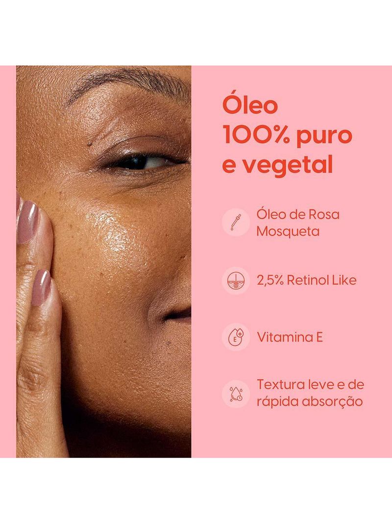 Óleo facial negra rosa - antissinais rosa mosqueta