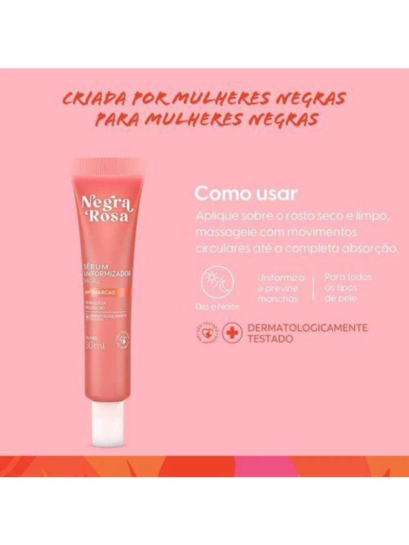 Sérum uniformizador facial negra rosa antimarcas