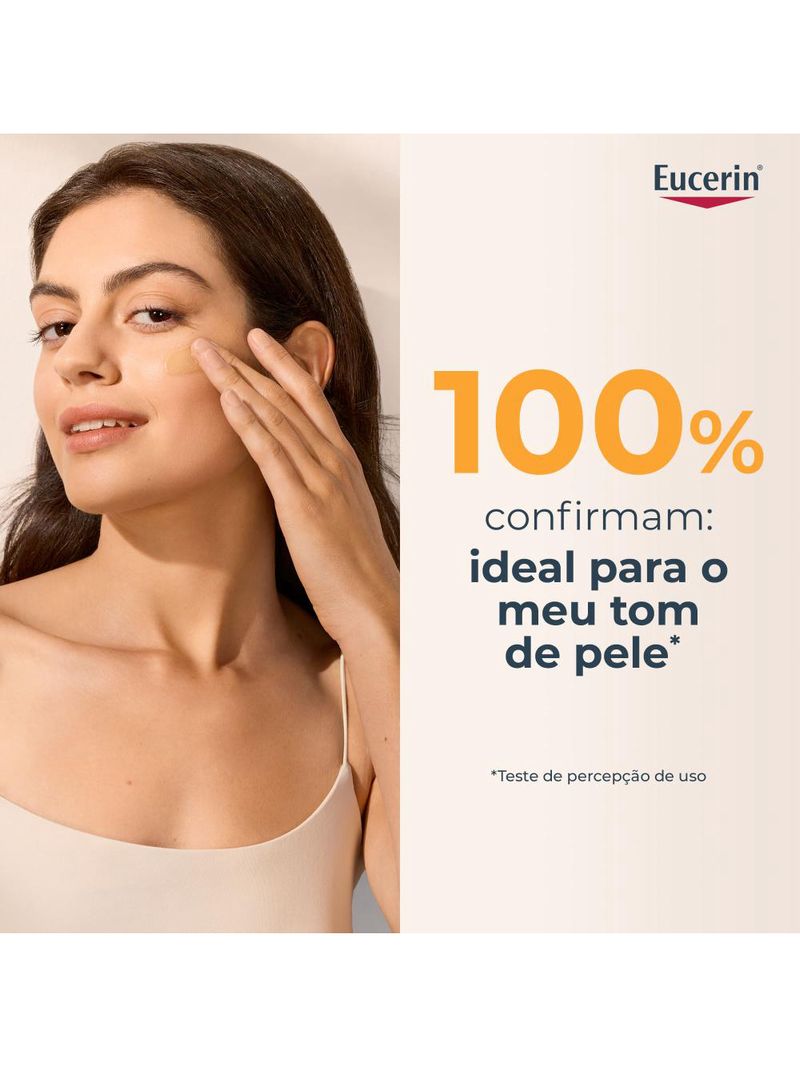Protetor solar facial com cor eucerin hydro fluid fps70 50ml