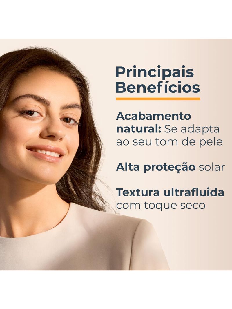 Protetor solar facial com cor eucerin hydro fluid fps70 50ml