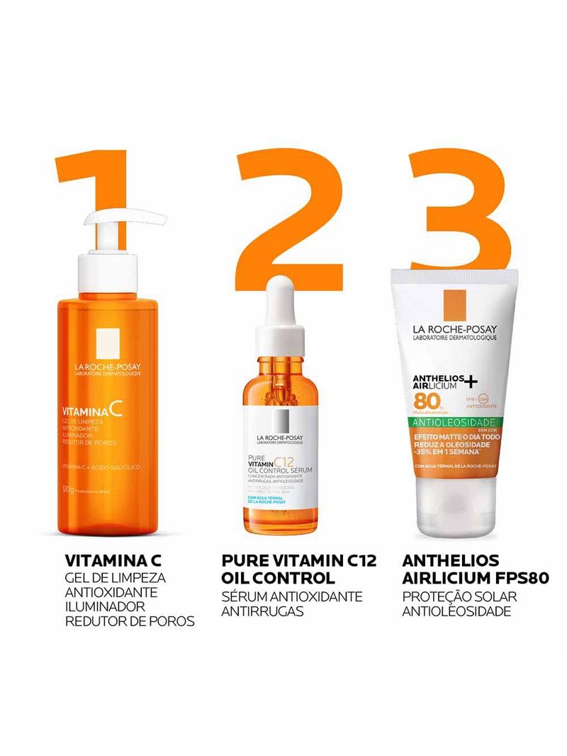 Gel de limpeza facial la roche-posay vitamina c