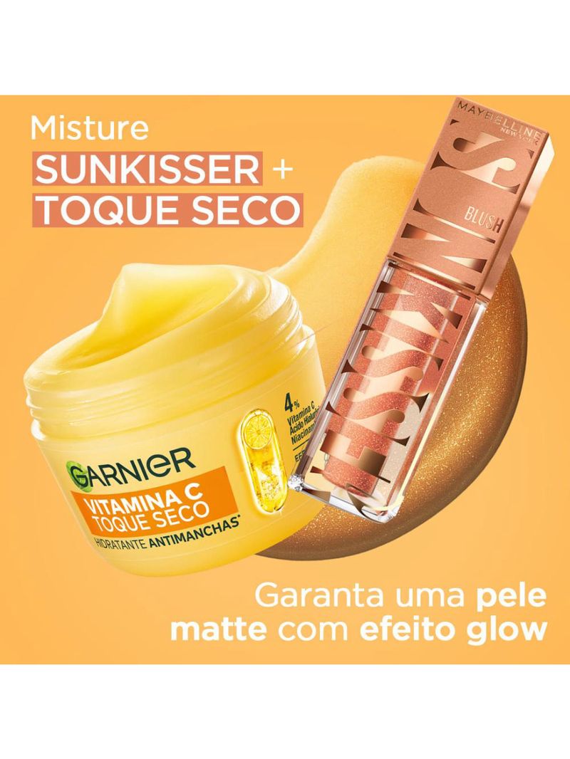 Kit maybelline + garnier - blush líquido 08 shades on + hidratante facial vitamina c