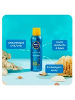 Nivea kit – protetor solar spray protect & toque seco fps50 200ml + protetor solar facial sun beauty expert pele oleosa fps50 50g