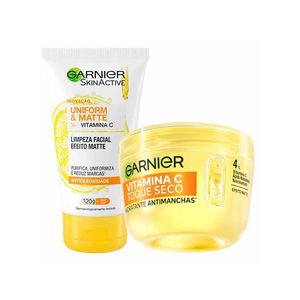 Garnier skin vitamina c kit - hidratante facial antimanchas + gel de limpeza facial
