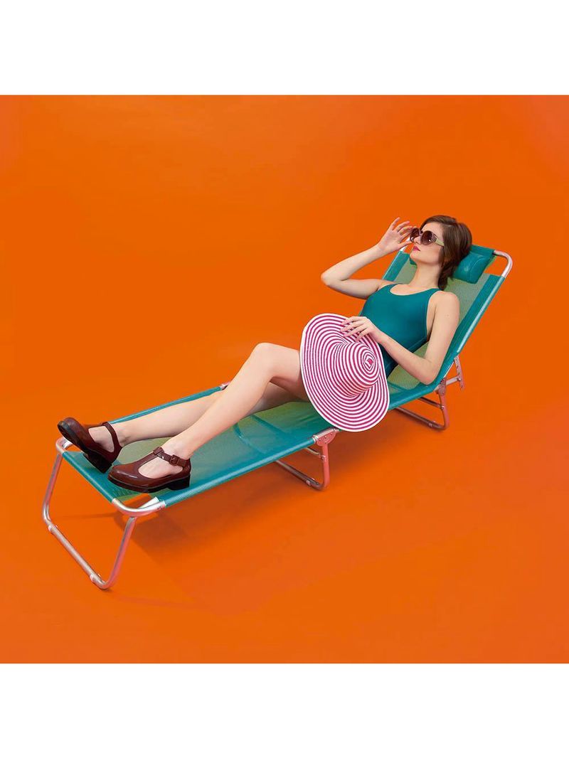 Cadeira espreguiçadeira dobrável em alumínio cores mor