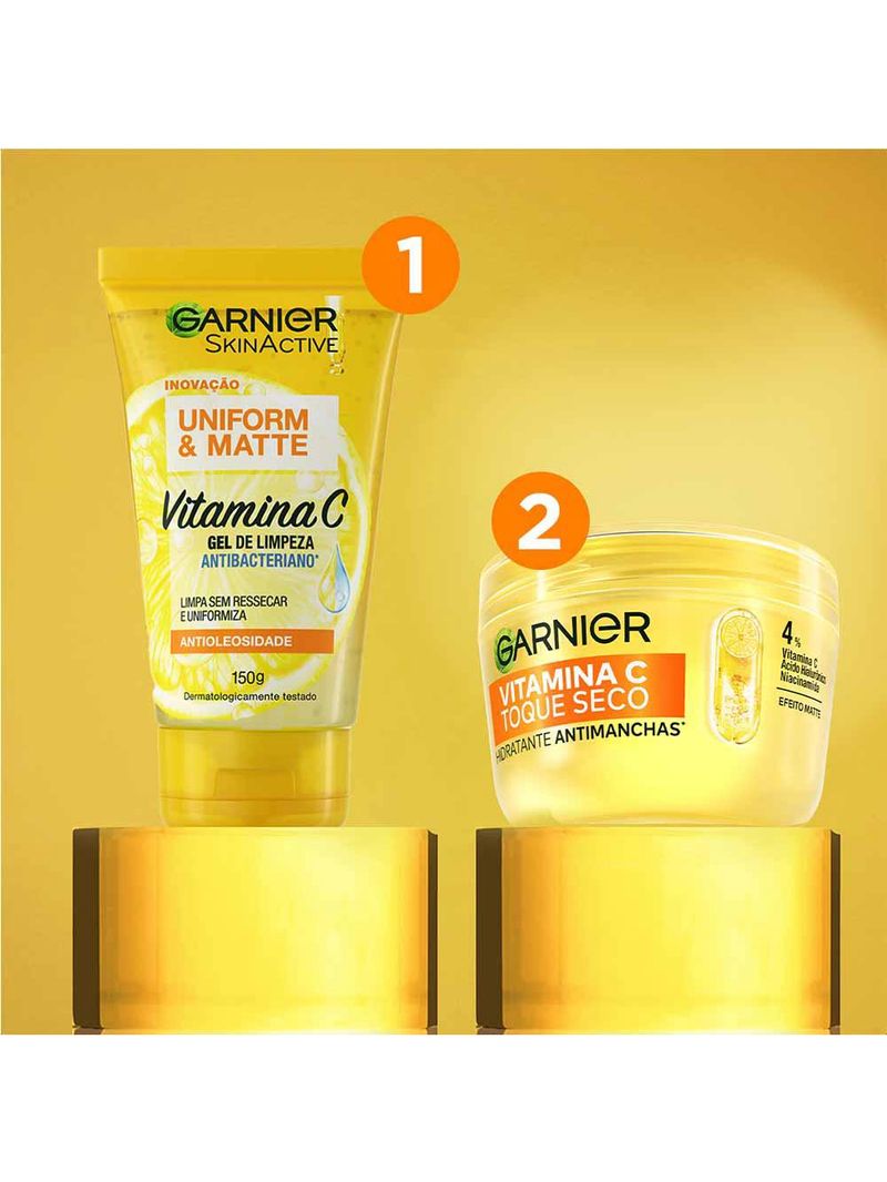 Garnier skin vitamina c kit - gel de limpeza facial antibacteriano + hidratante facial antimanchas