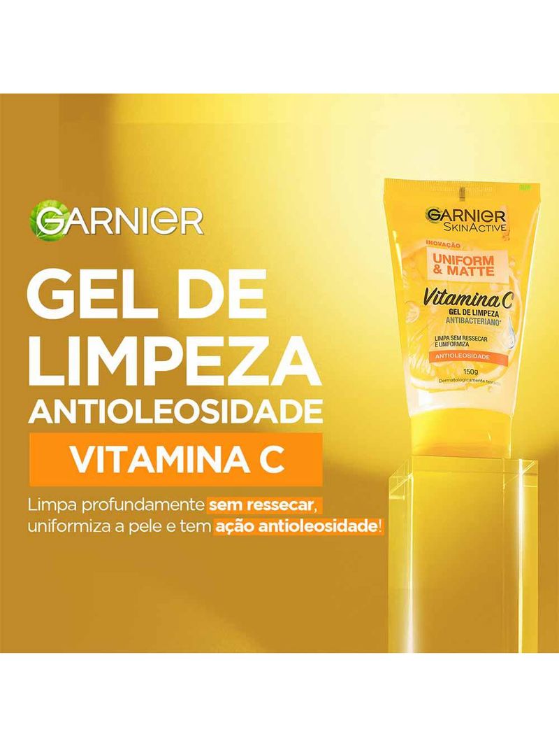 Garnier skin vitamina c kit - gel de limpeza facial antibacteriano + hidratante facial antimanchas