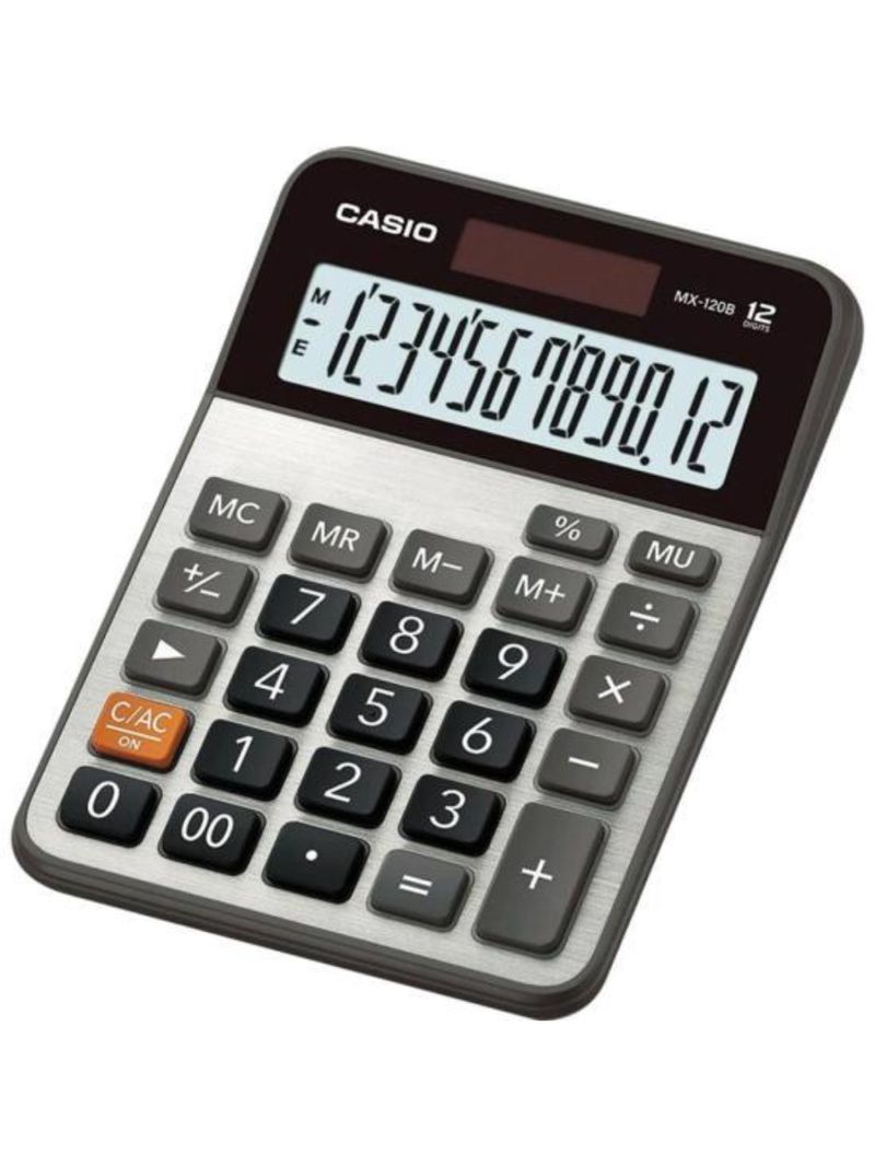 Calculadora de mesa casio mx-120b 12 dígitos cinza
