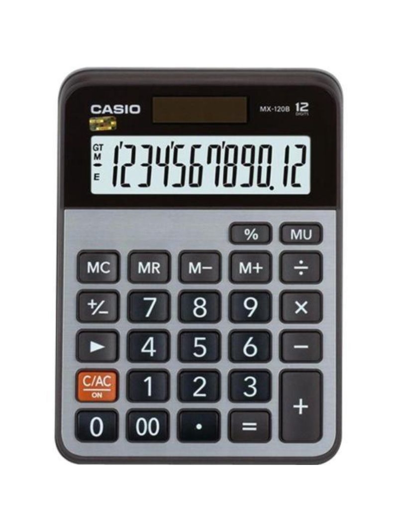 Calculadora de mesa casio mx-120b 12 dígitos cinza