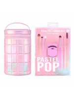 Real techniques pastel pop kit - 6 pincéis para olhos + 1 mini curvador de cílios + estojo para pincéis