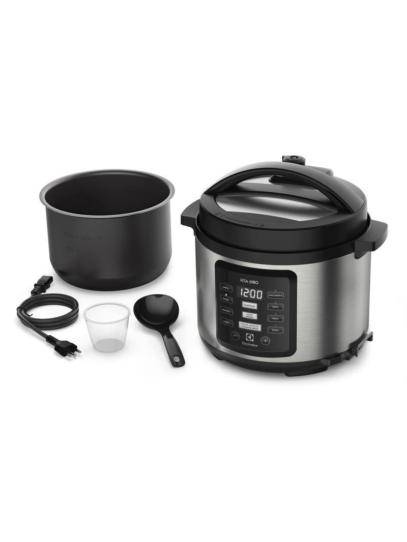 Panela elétrica de pressão electrolux ex pcc15 por rita lobo com display digital 5l – inox e preta