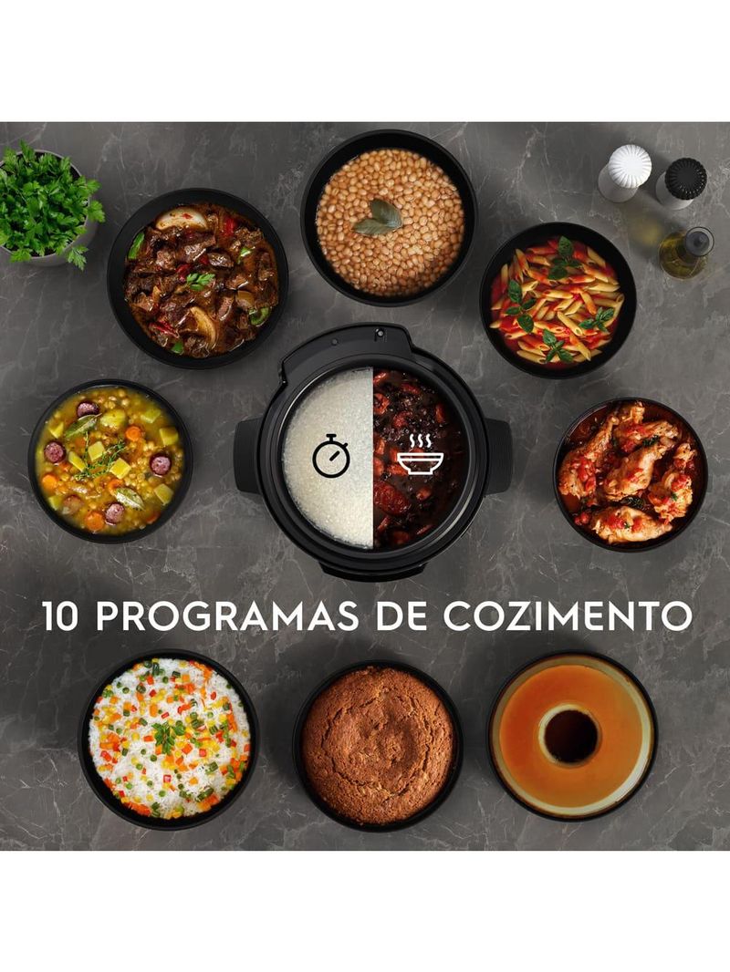 Panela elétrica de pressão electrolux ex pcc15 por rita lobo com display digital 5l – inox e preta