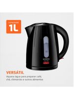 Chaleira mondial elétrica pratic hot com capacidade 1 litro ce-07 - preta