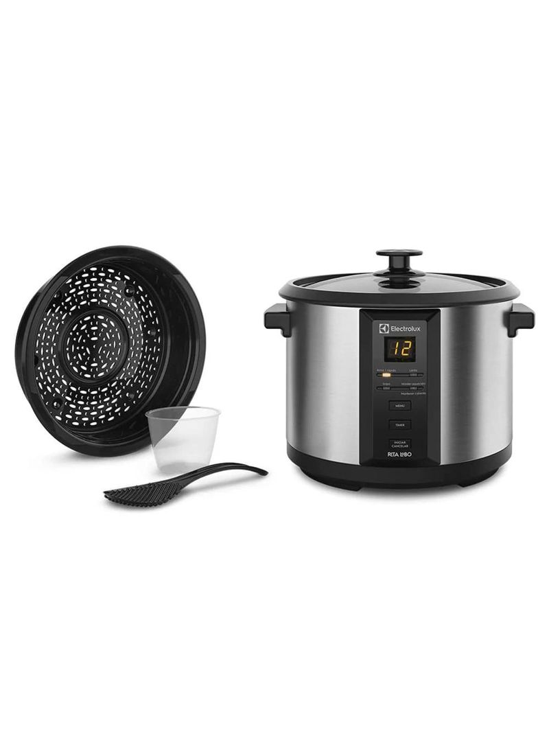 Panela elétrica multiuso electrolux chef ecc20 digital 1,8 l preta/inox