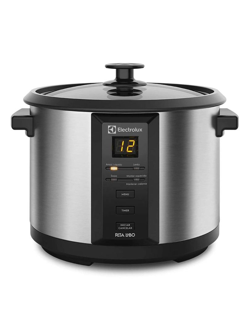 Panela elétrica multiuso electrolux chef ecc20 digital 1,8 l preta/inox