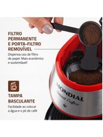 Cafeteira elétrica mondial smart coffee c-42 com 2 xícaras vermelha
