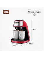 Cafeteira elétrica mondial smart coffee c-42 com 2 xícaras vermelha